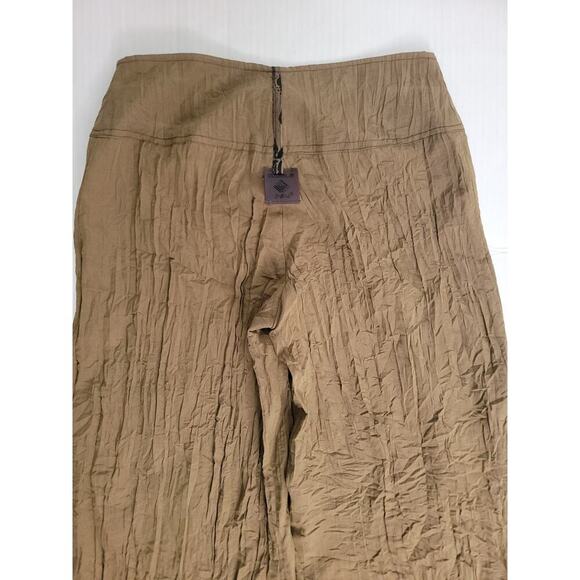 Double Jeu Crop Trouser Pants Womens S/M Crinkle Bohemian Boho Hippie Brown Rare - Picture 10 of 11